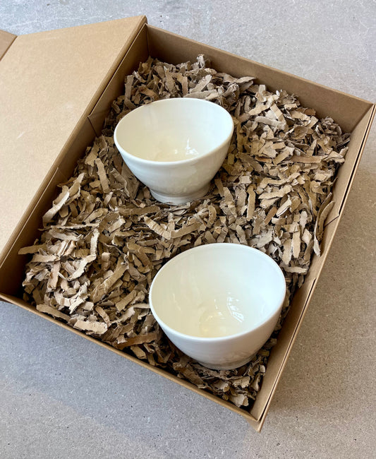 Pair of Handleless Hot Chocolate Mugs - Boxed Gift Set of 2