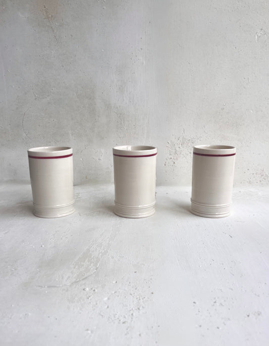 Porcelain Bud Vases Burgundy Line - Boxed Gift Set of 3