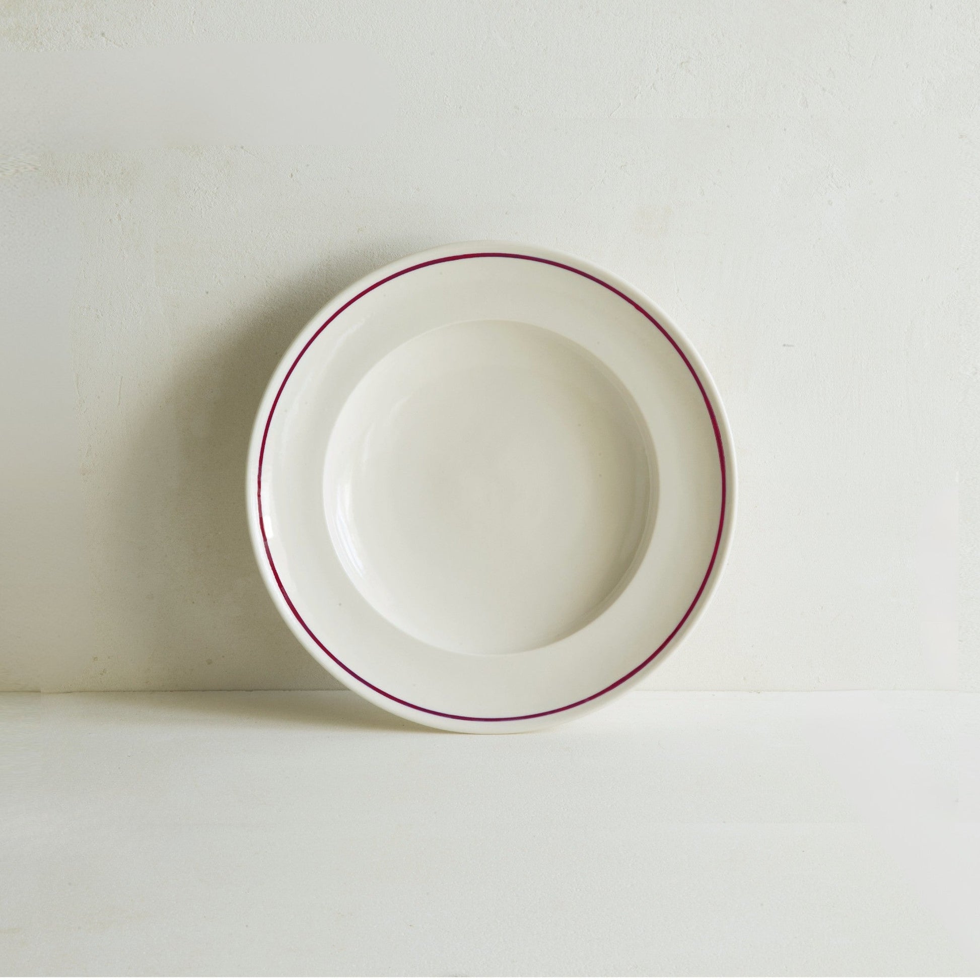 Shallow Bowl Burgundy Line - Classical Porcelain