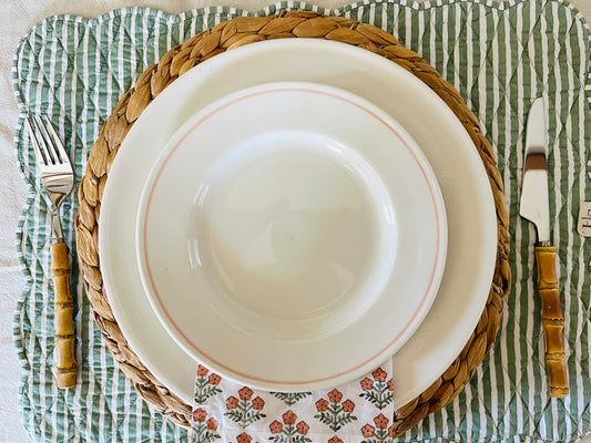 Classical Porcelain Coral Line Side Plate - Seconds