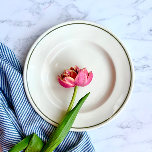 Archive - Side Plate Fern Green Line - Classical Porcelain