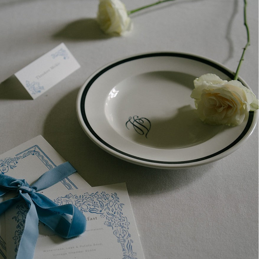 Personalised Set of 6 Porcelain Wedding Dinner Plates