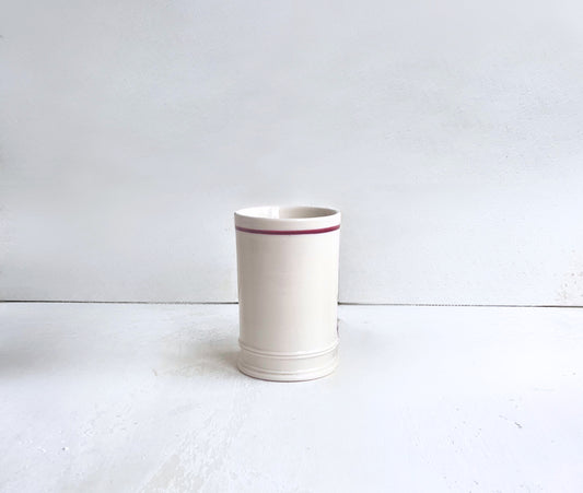 Classical Bud Vase with Burgundy Line