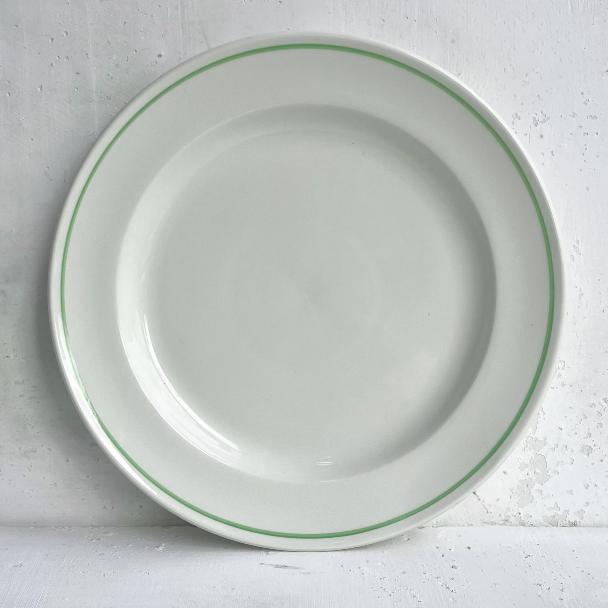 Set of Large Dinner Plates Clover Green Line - Classical Porcelain