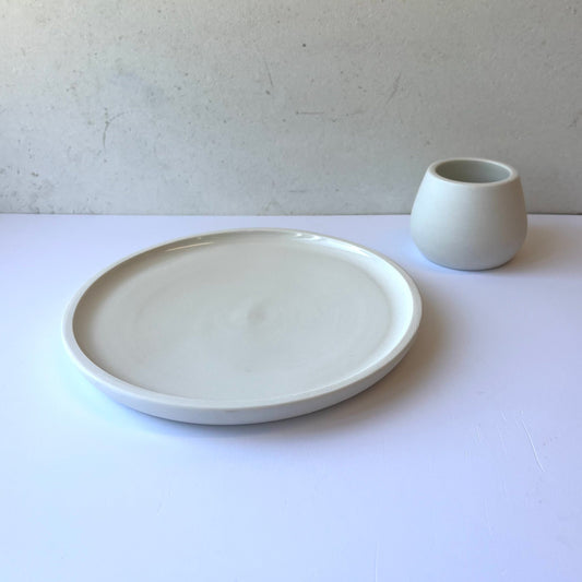 Simple Porcelain Flat Plate - Small (for Egg Cup)