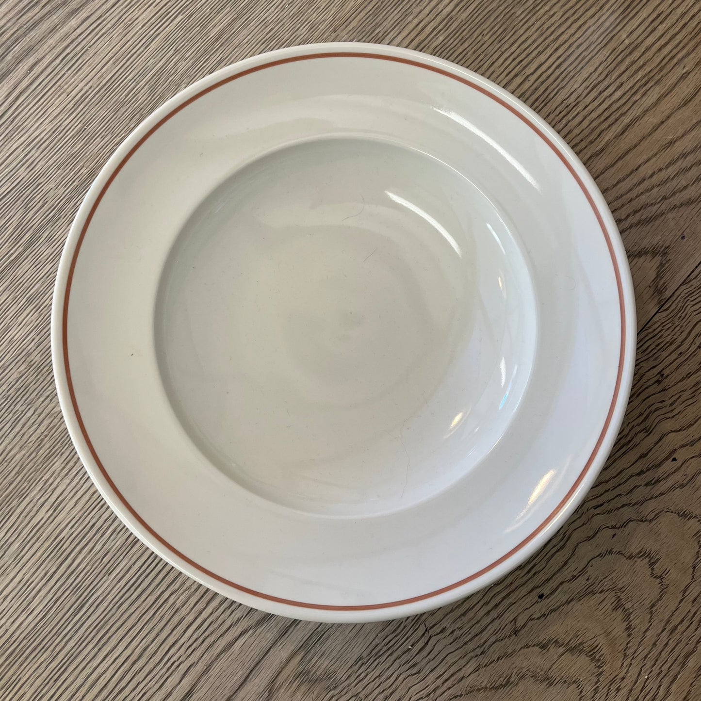 Classical Stoneware Shallow Bowl with Brown Line - Seconds