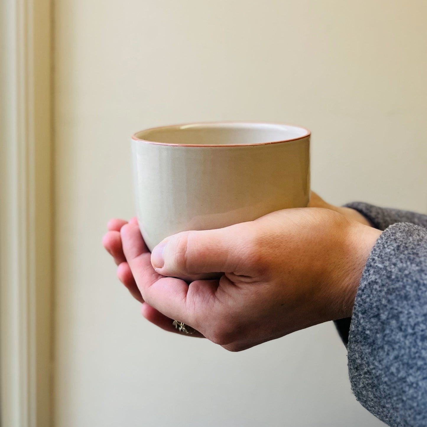 Stoneware Beaker with Rose Rim