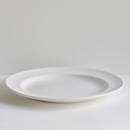 Large Dinner Plate (Unglazed Border) -Classical Porcelain