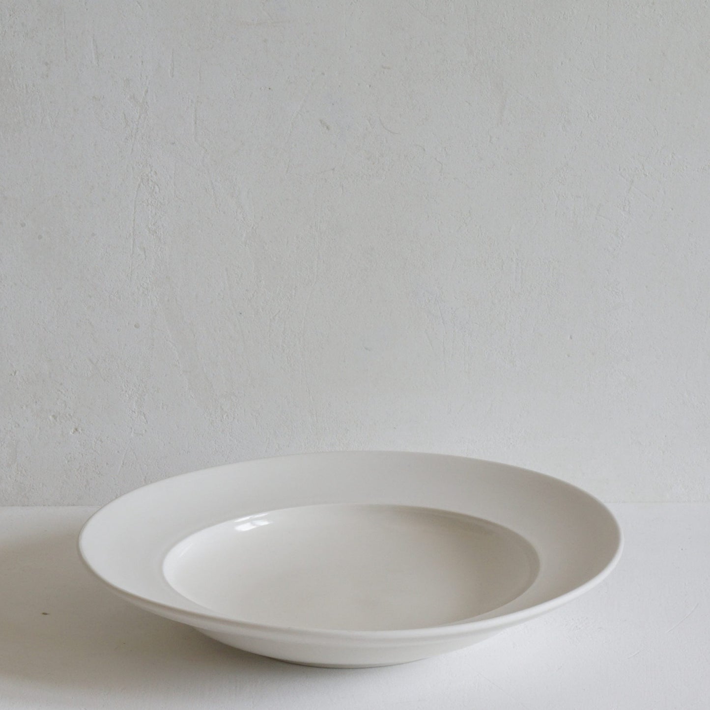 Classical Porcelain Unglazed Border Shallow Bowl side view