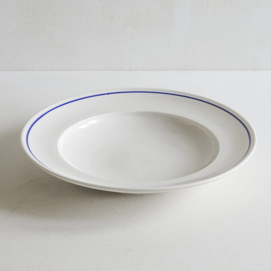 Classical Porcelain Cobalt Blue Line Shallow Bowl - Seconds