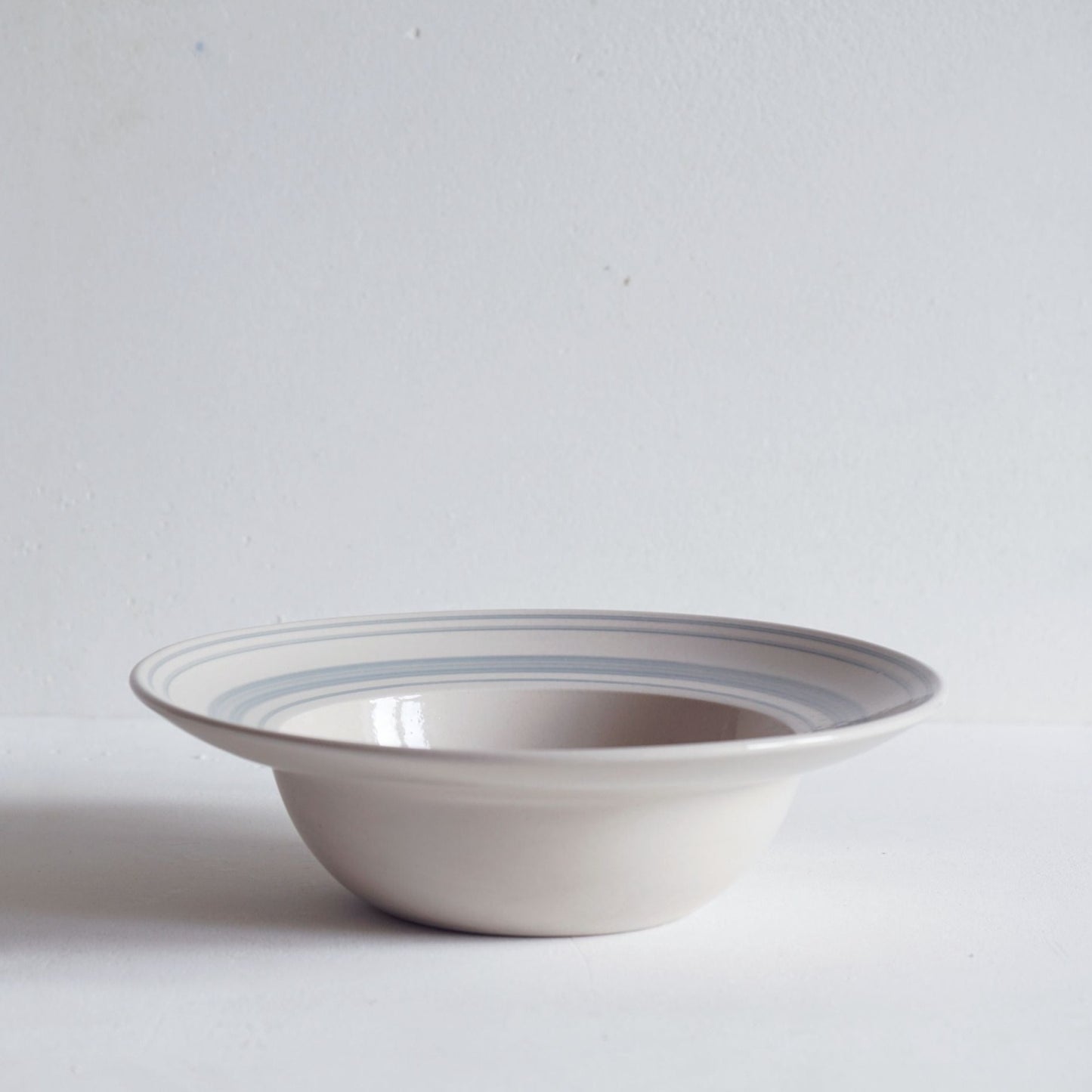 Set of Deep Bowls Duck Egg Linen Stripe- Classical Stoneware