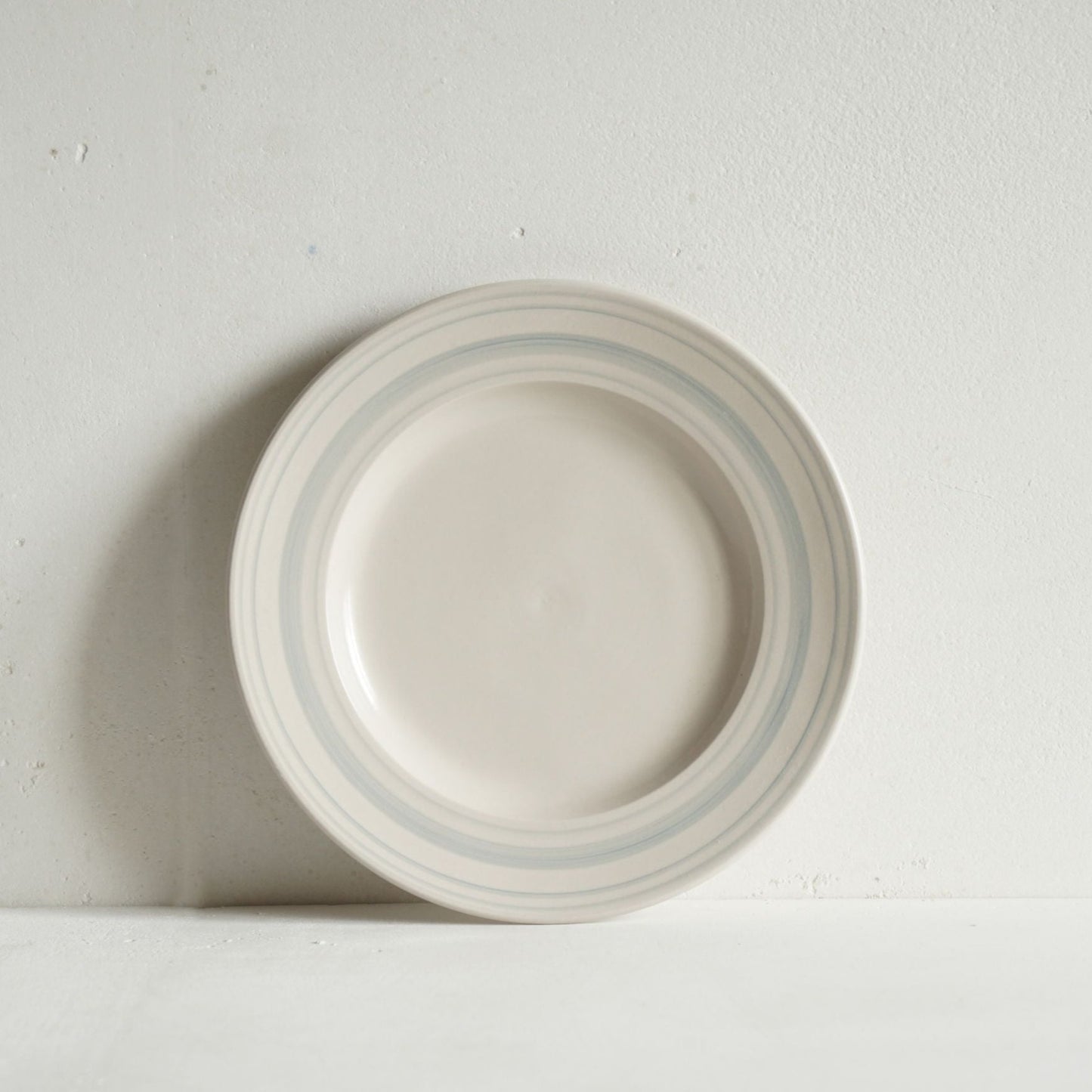 Duck Egg Linen Stripe Side Plate 21cm