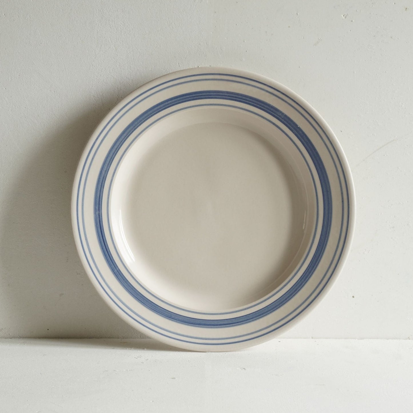 Navy Linen Stripe Dinner Plate