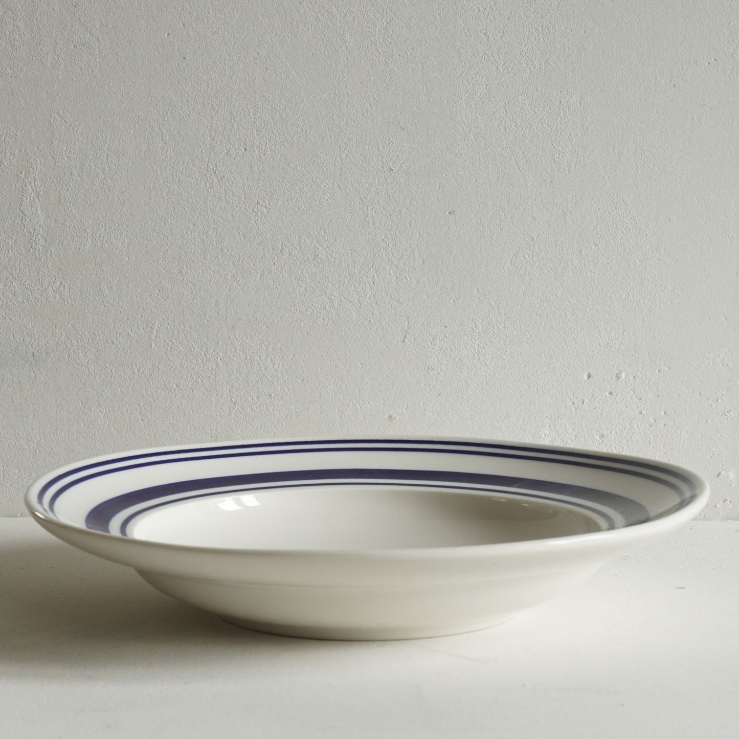 Porcelain Sea Stripes Shallow Bowl