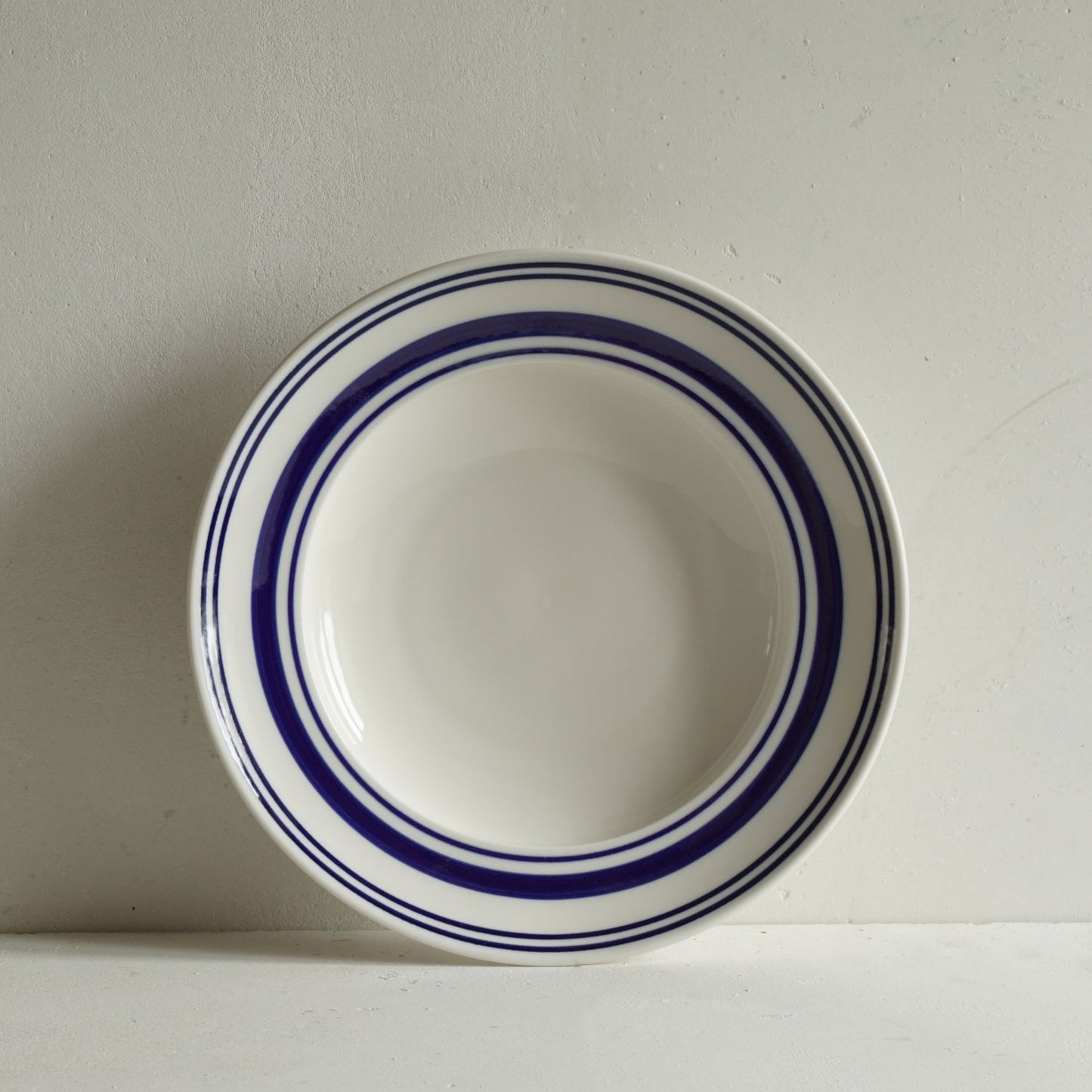 Porcelain Sea Stripes Shallow Bowl
