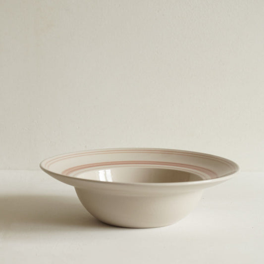 Classical Stoneware Rose Linen Stripe Deep Bowl - Seconds