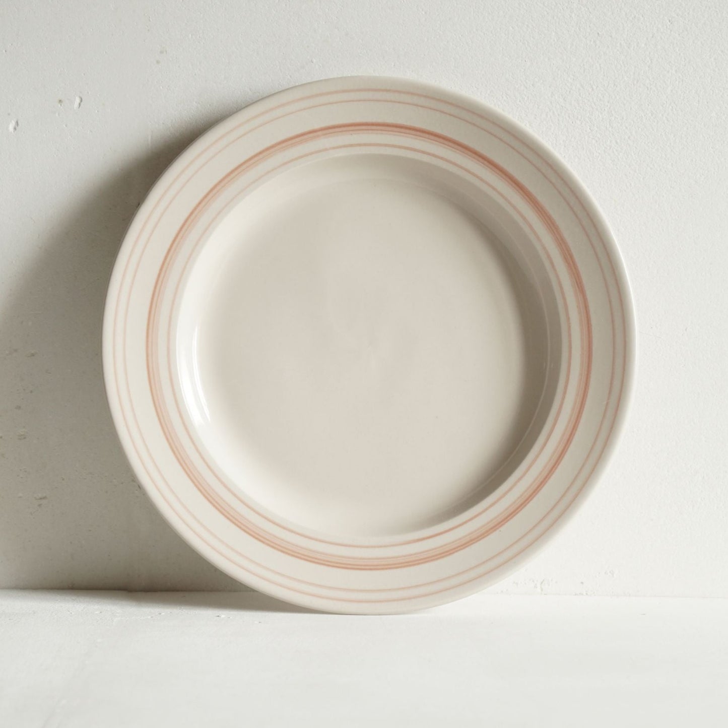 Stoneware Rose Linen Stripe Dinner Plate