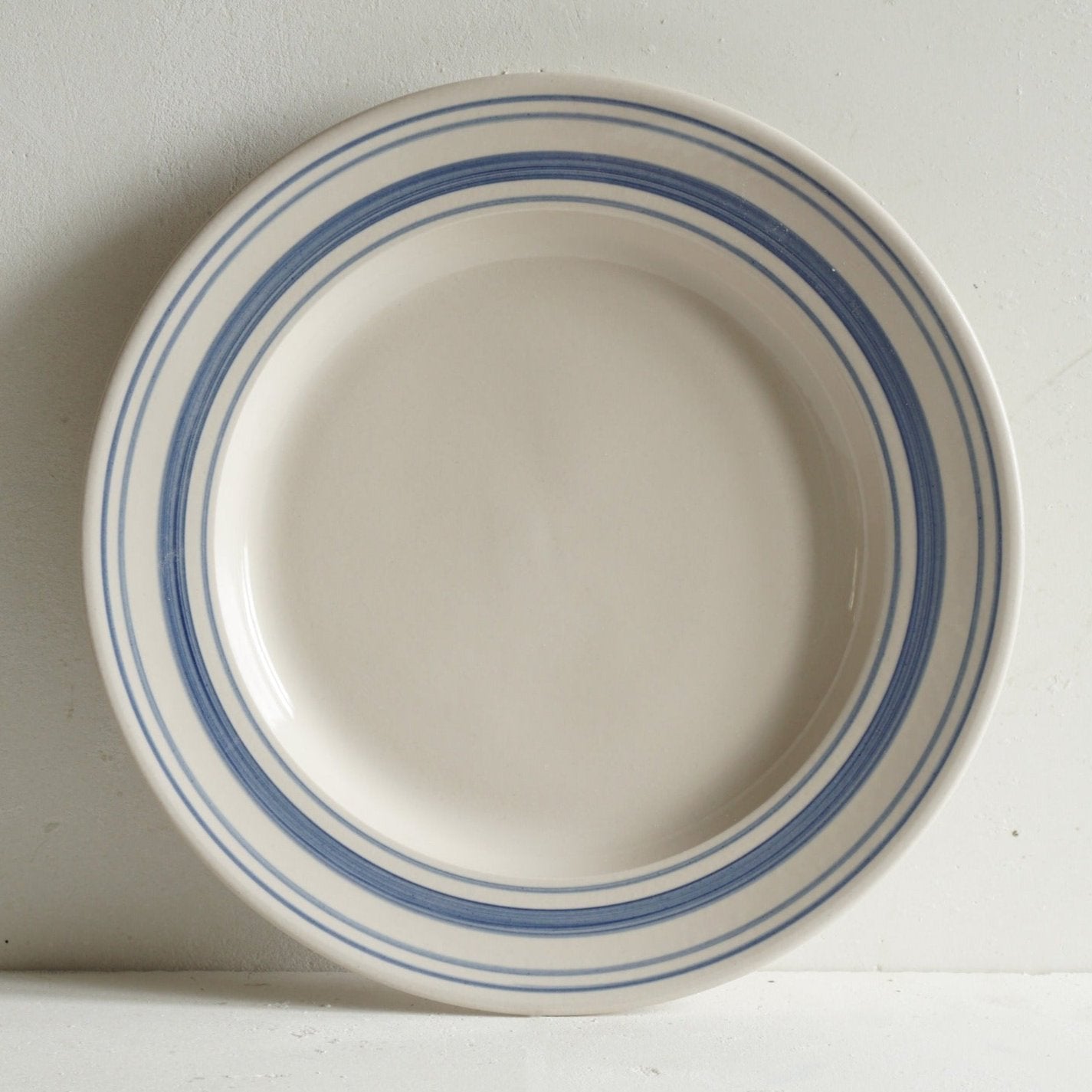 Classical Stoneware, Navy Linen Stripe - Made to order