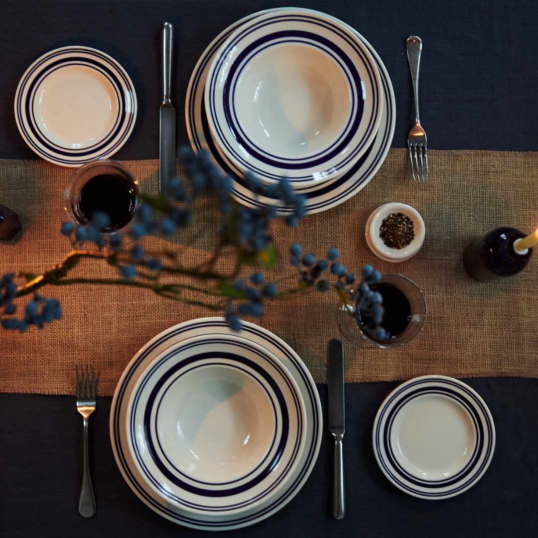Classical Porcelain, Cobalt Blue Sea Stripes