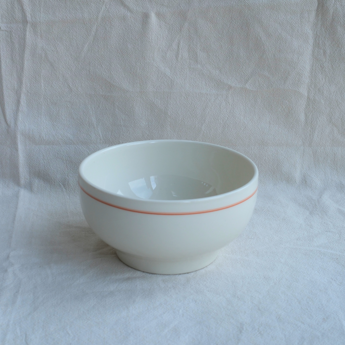 Porcelain Simple Bowl with Coral Line - Seconds