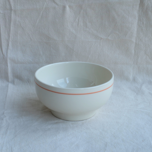 Porcelain Simple Bowl with Coral Line - Seconds