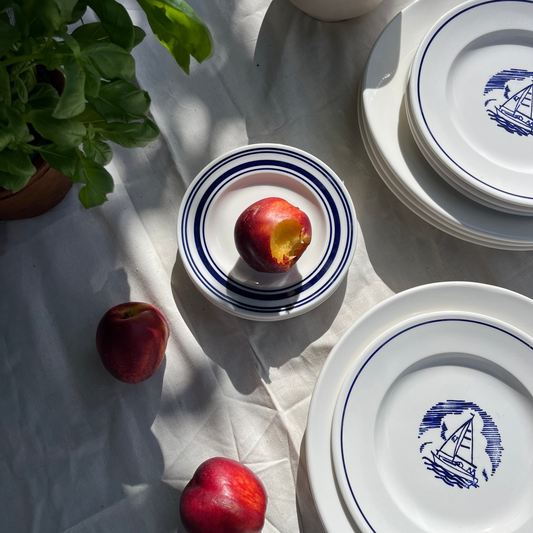 Small Side Plate Sea Stripes - Classical Porcelain