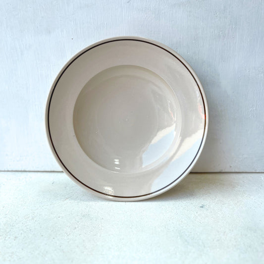 Classical Stoneware Shallow Bowl with Brown Line - Seconds