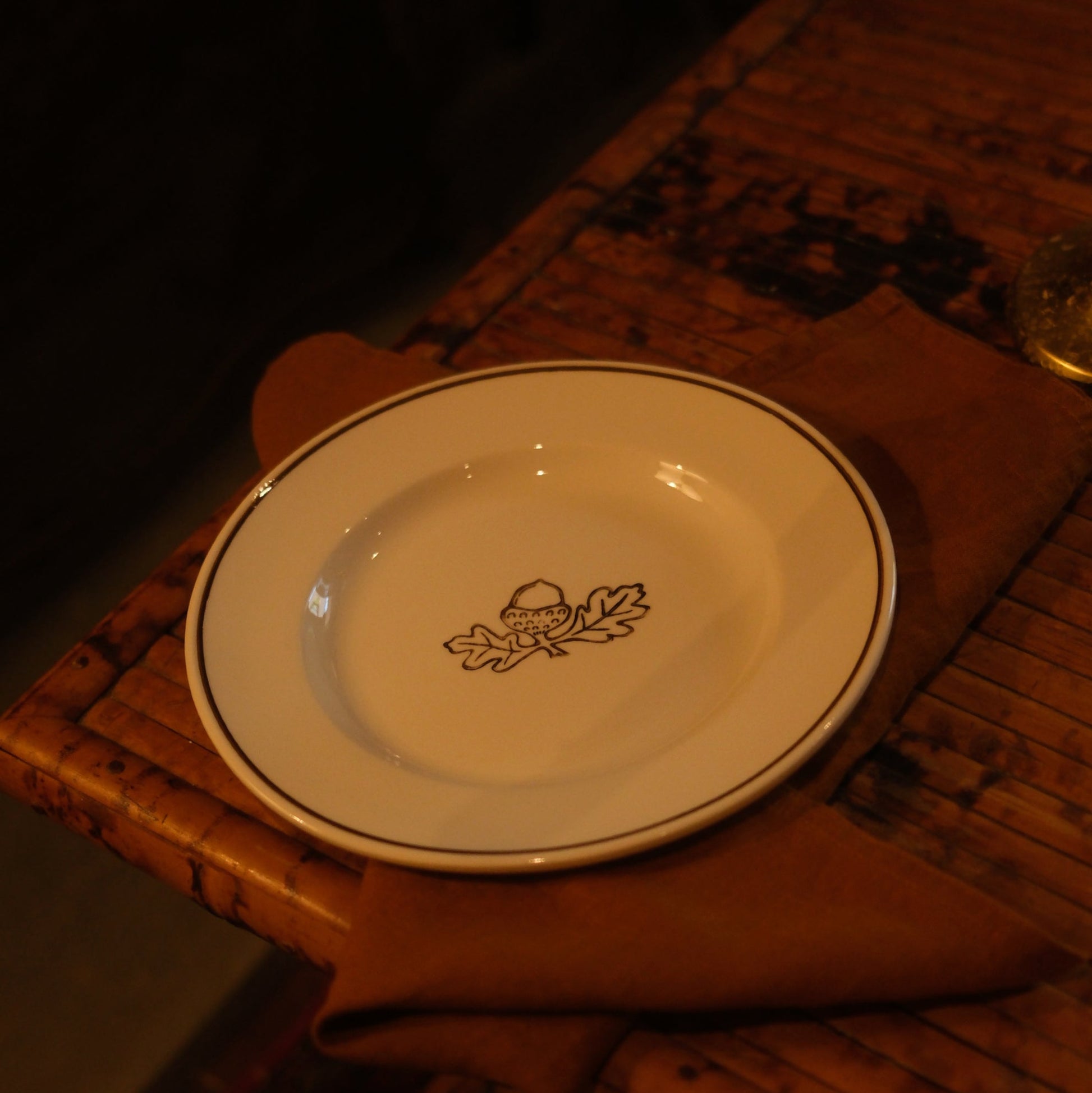 Porcelain Side Plate with Blue Line and Sailing Boat