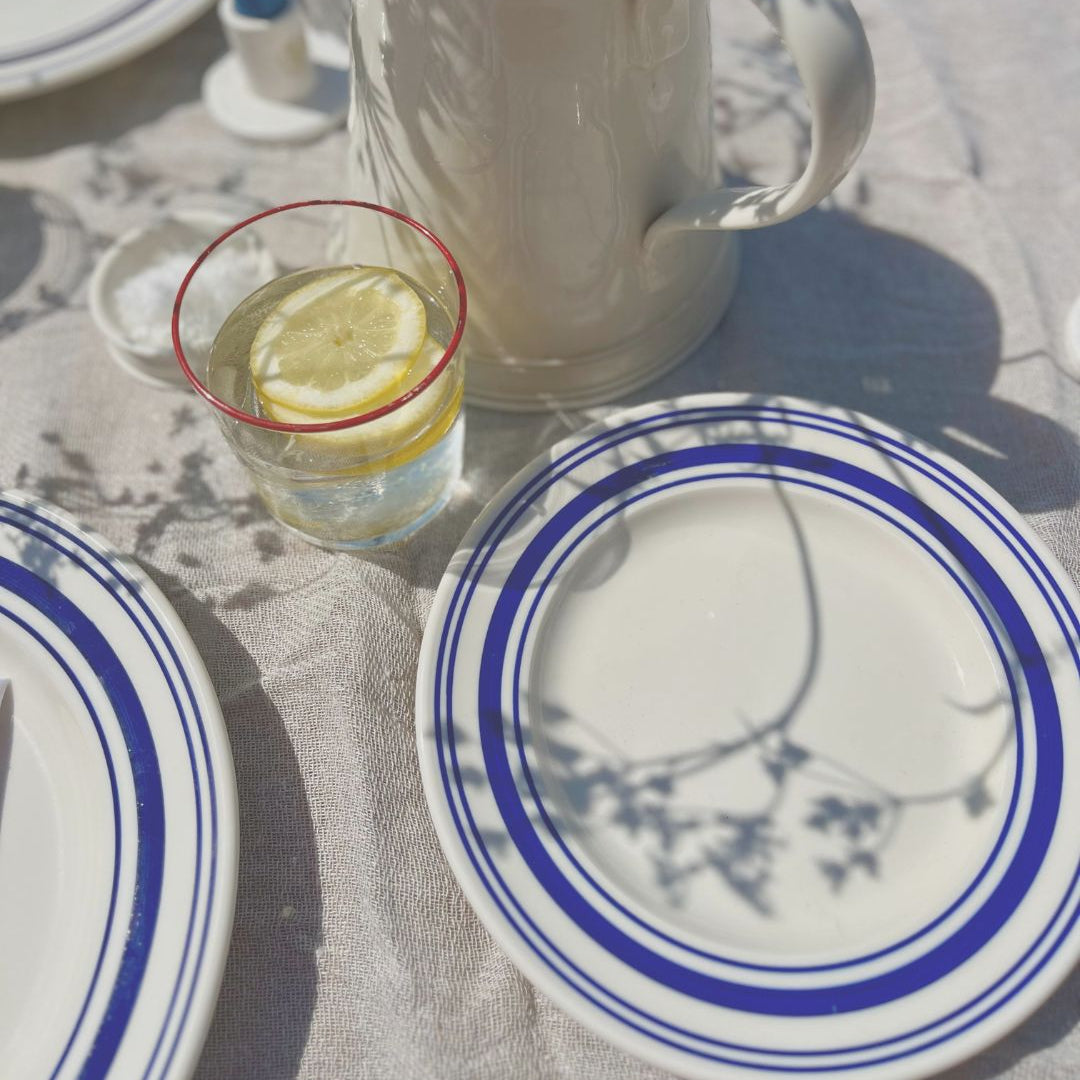 Cobalt Blue Sea Stripe Side Plate | Classical Tableware