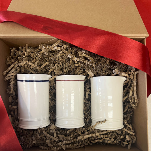 Gift Set of 3 Classical Cream Jugs (mixed colours) - Seconds