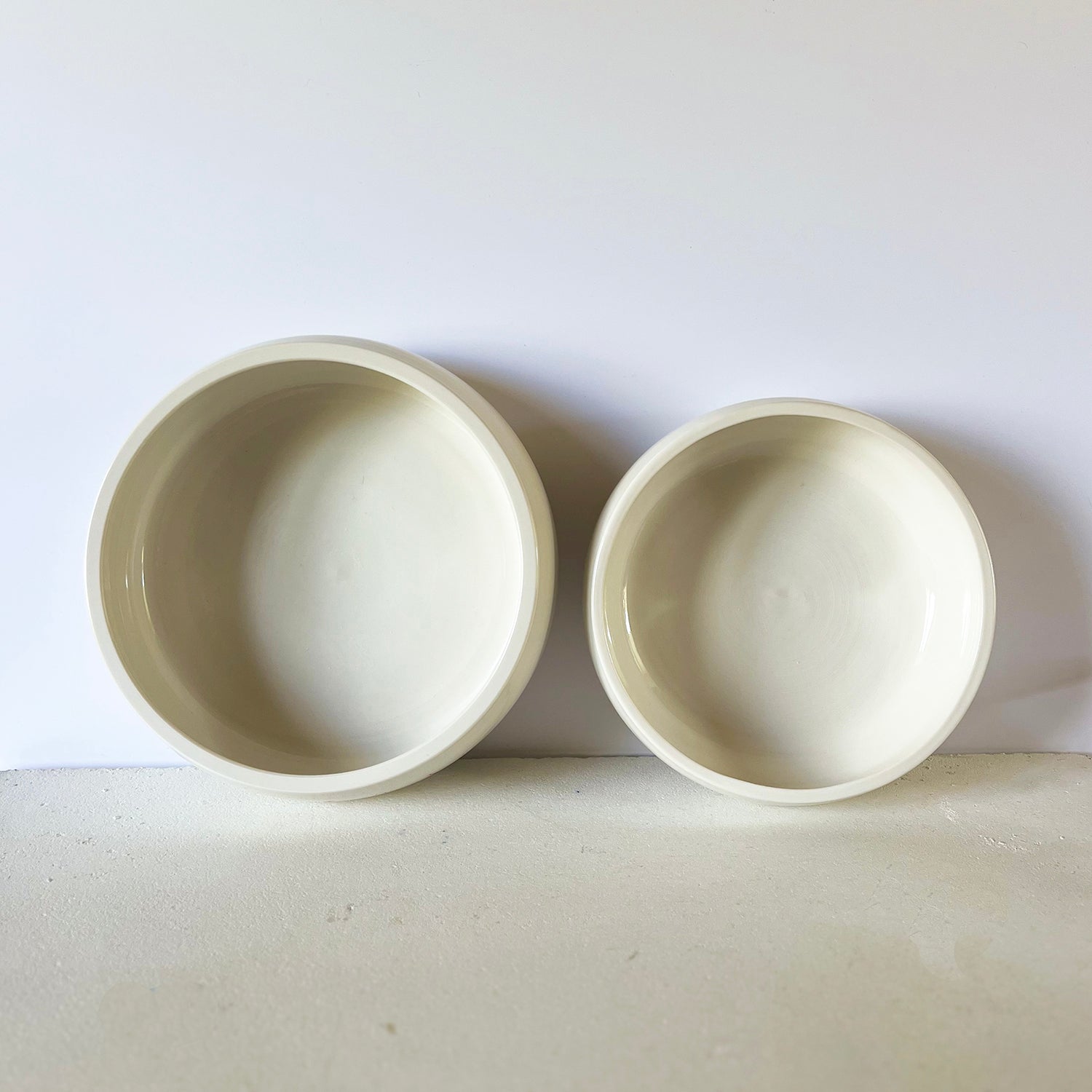 Plain white dog store bowl