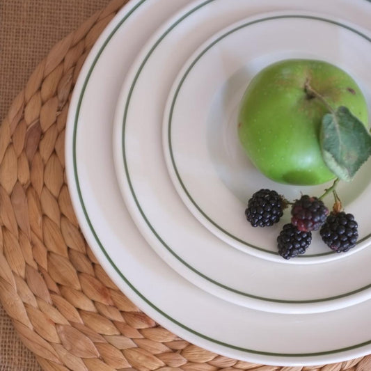 Small Side Plate Forest Green Line - Classical Porcelain