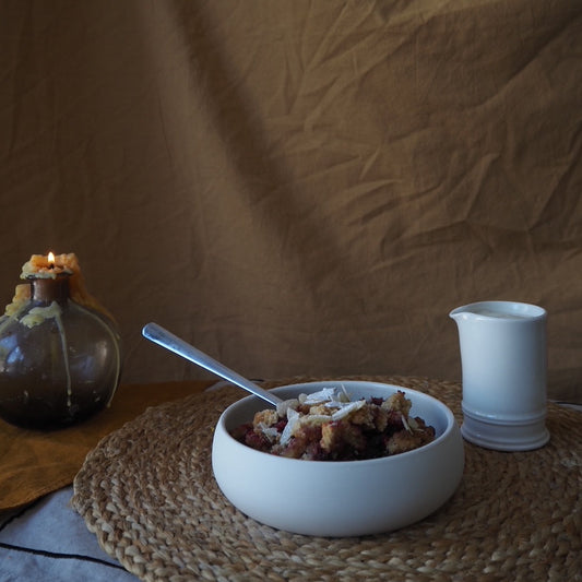 Simple Porcelain Flat Bowl - Large