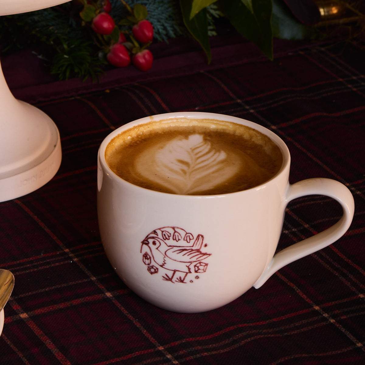 John Julian and Makoto Kagoshima Simple Mug with Robin - Burgundy