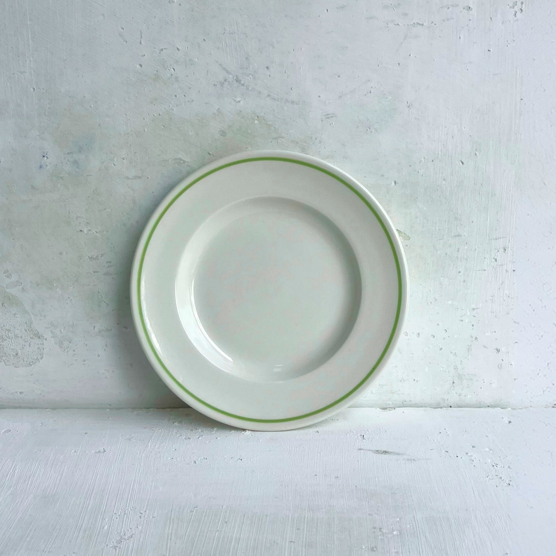 Luxury Porcelain Small Side Plate with Hand Painted Clover Green Line