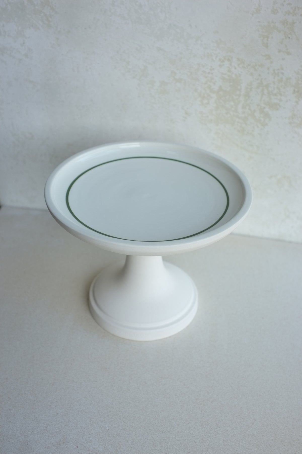 Porcelain Mince Pie Stand, Tall - Forest Green Line