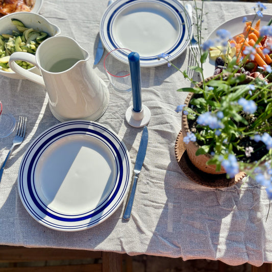 Classical Porcelain Sea Stripes Dinner Plate - Seconds