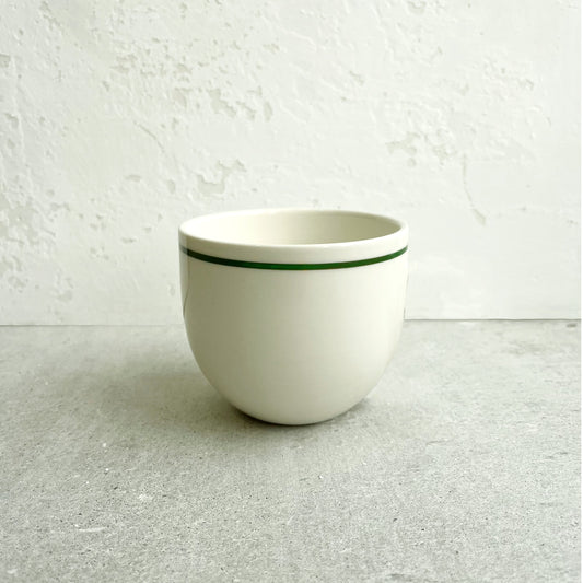 Simple Porcelain Beaker with Forest Green Line