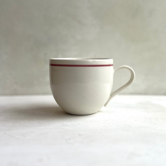Simple Porcelain Mug with Rhubarb Line