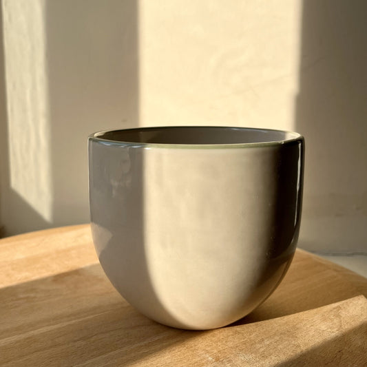 Archive - Simple Stoneware Beaker with Clover Green Rim