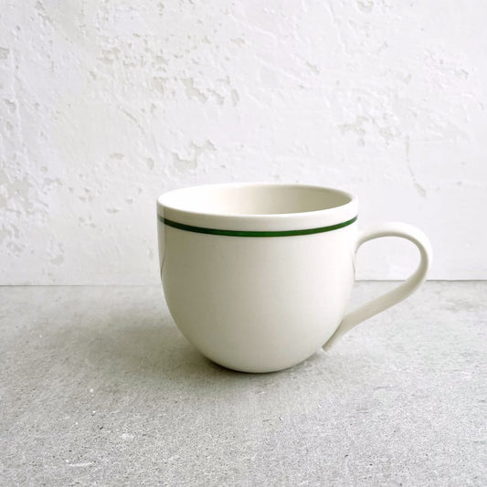 Simple Porcelain Mug with Forest Green Line