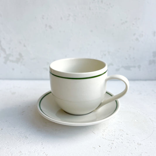 Saucer for Simple Mug with Forest Green Line
