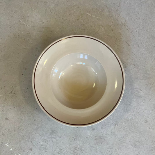 Classical Stoneware Deep Bowl with Brown Line - Seconds