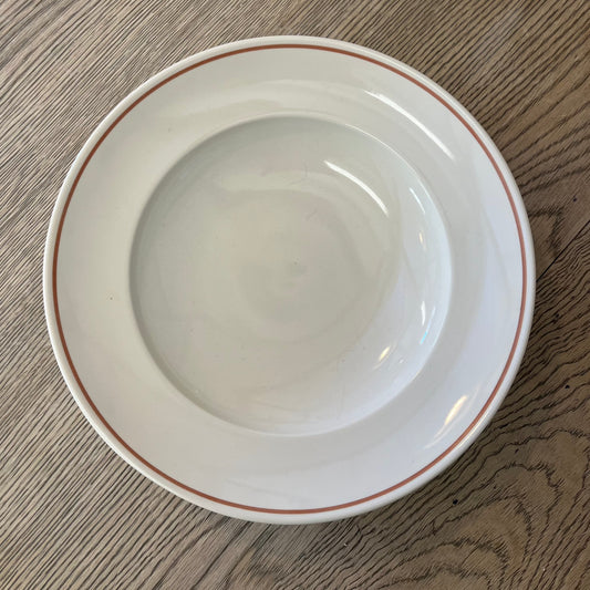 Classical Stoneware Shallow Bowl with Brown Line - Seconds