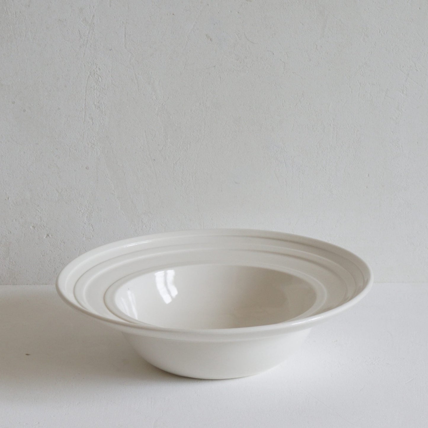 Classical Deep Soup Bowl with Impressed Line Side View