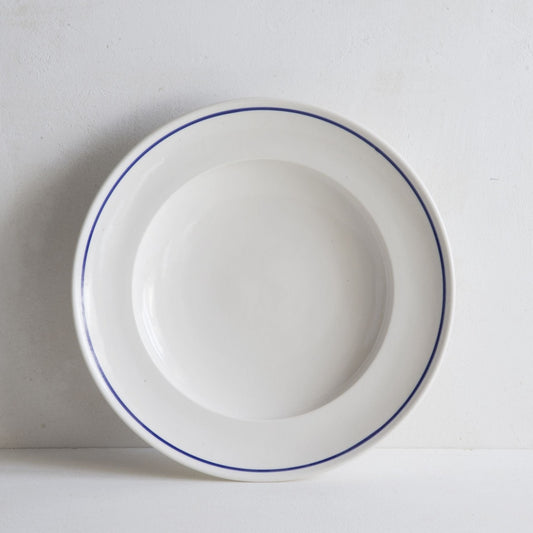 Classical Porcelain Cobalt Blue Line Shallow Bowl