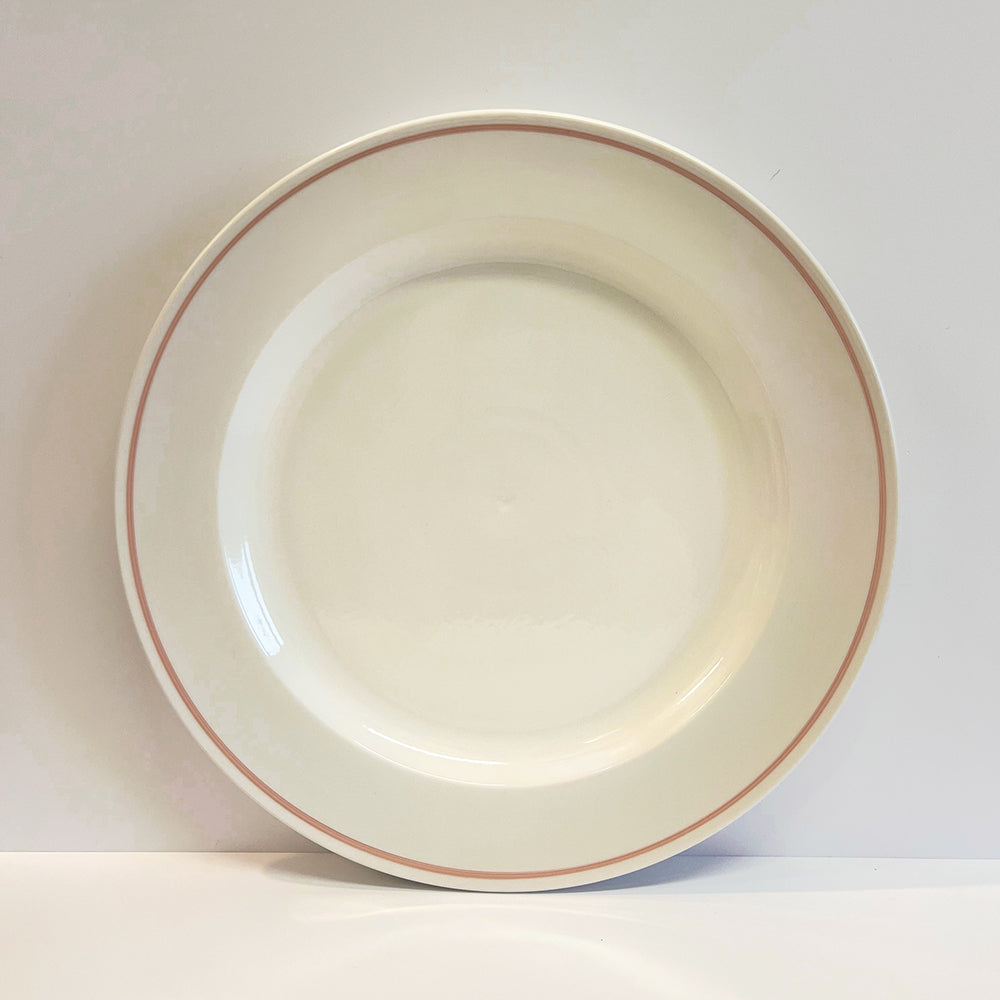 Set of Classical Porcelain Coral Line Large Dinner Plates