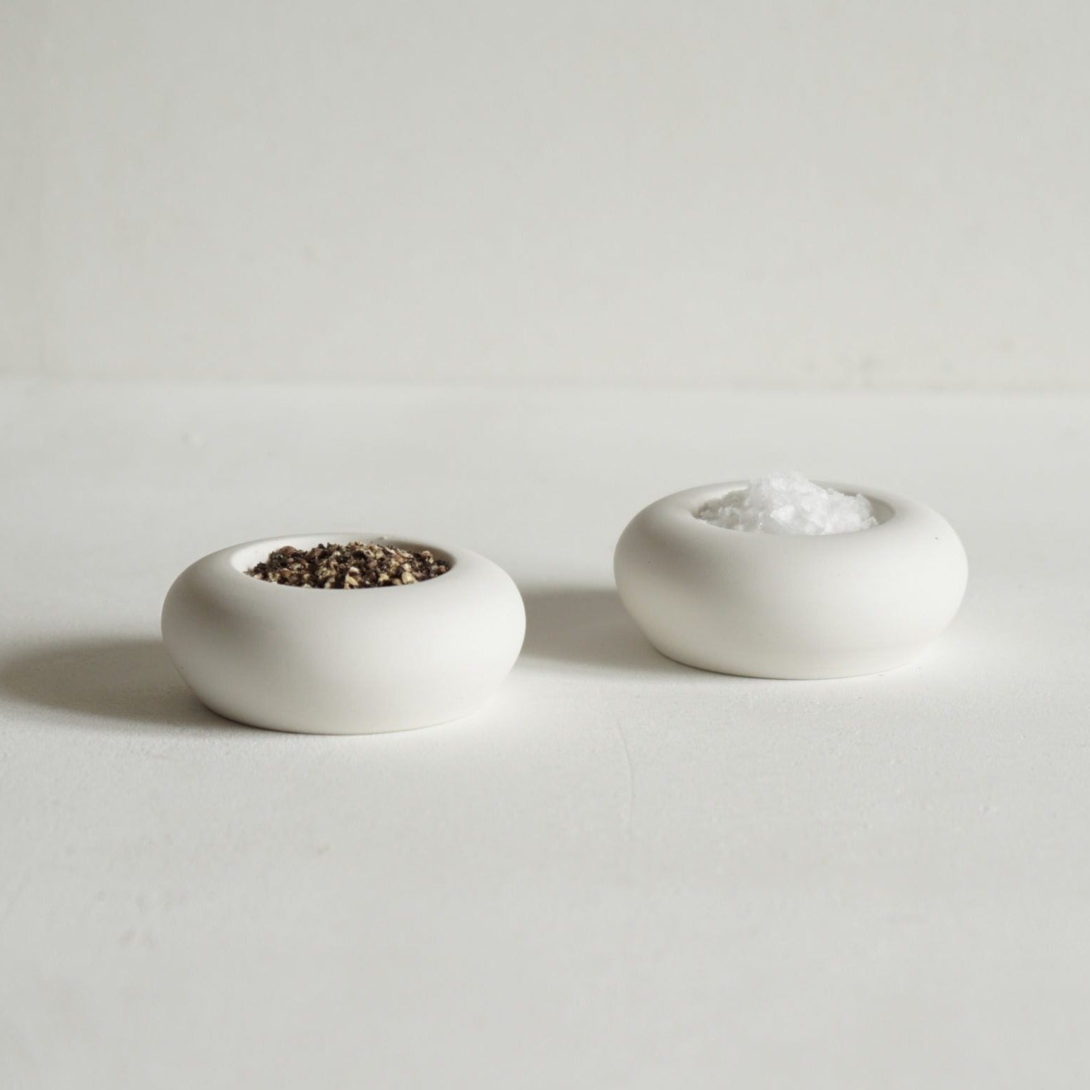 Simple Porcelain Salt and Pepper Pots | Luxury Kitchenware | Handmade