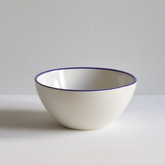 Deep Serving Bowls with Cobalt Blue Rim - Seconds