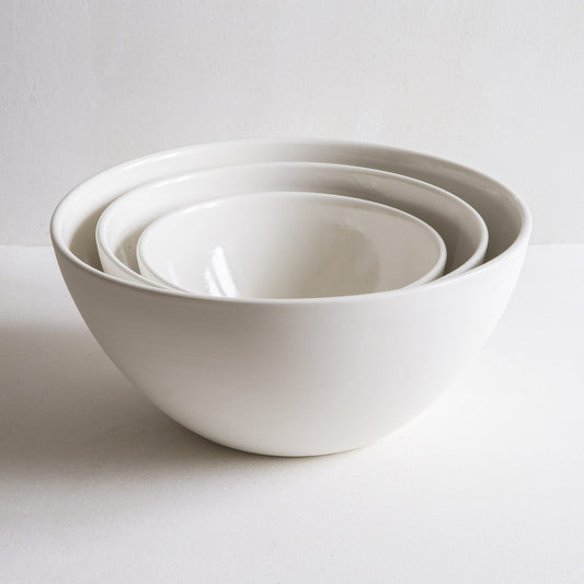 Plain Porcelain Deep Serving Bowls - Seconds